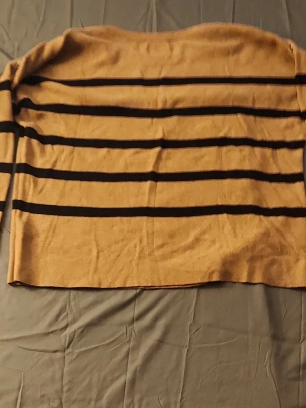 Croft & Barrow 2XL Brown Black Striped Knit Crew Neck Sweater